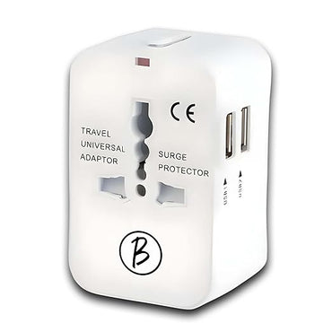 Btag Universal Travel Adapter All in One Worldwide, Wall Charger with USB Ports with Multi Type Power Outlet (2U - USB 2.1A,100-240) Voltage