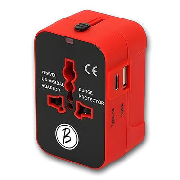 Btag Universal Travel Adapter All in One Worldwide, Wall Charger with USB Ports with Multi Type Power Outlet (QC18W-PD20W,100-240) Voltage