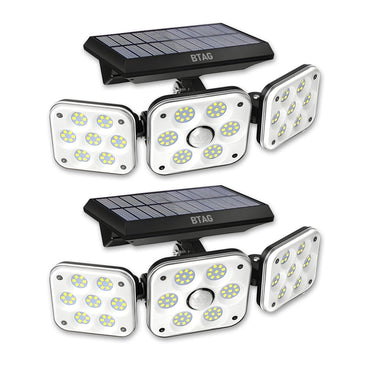 Bimla Traders Outdoor Solar Light with Motion Sensor - Waterproof 3 Adjustable Heads Ideal for Garden, Pathways and Driveways.