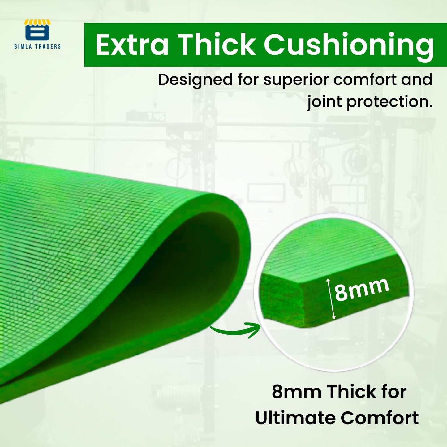 Bimla Traders Premium EVA Yoga Mat for Women & Men | Anti-Slip Exercise & Gym Mat for Home Workouts | Lightweight & Durable