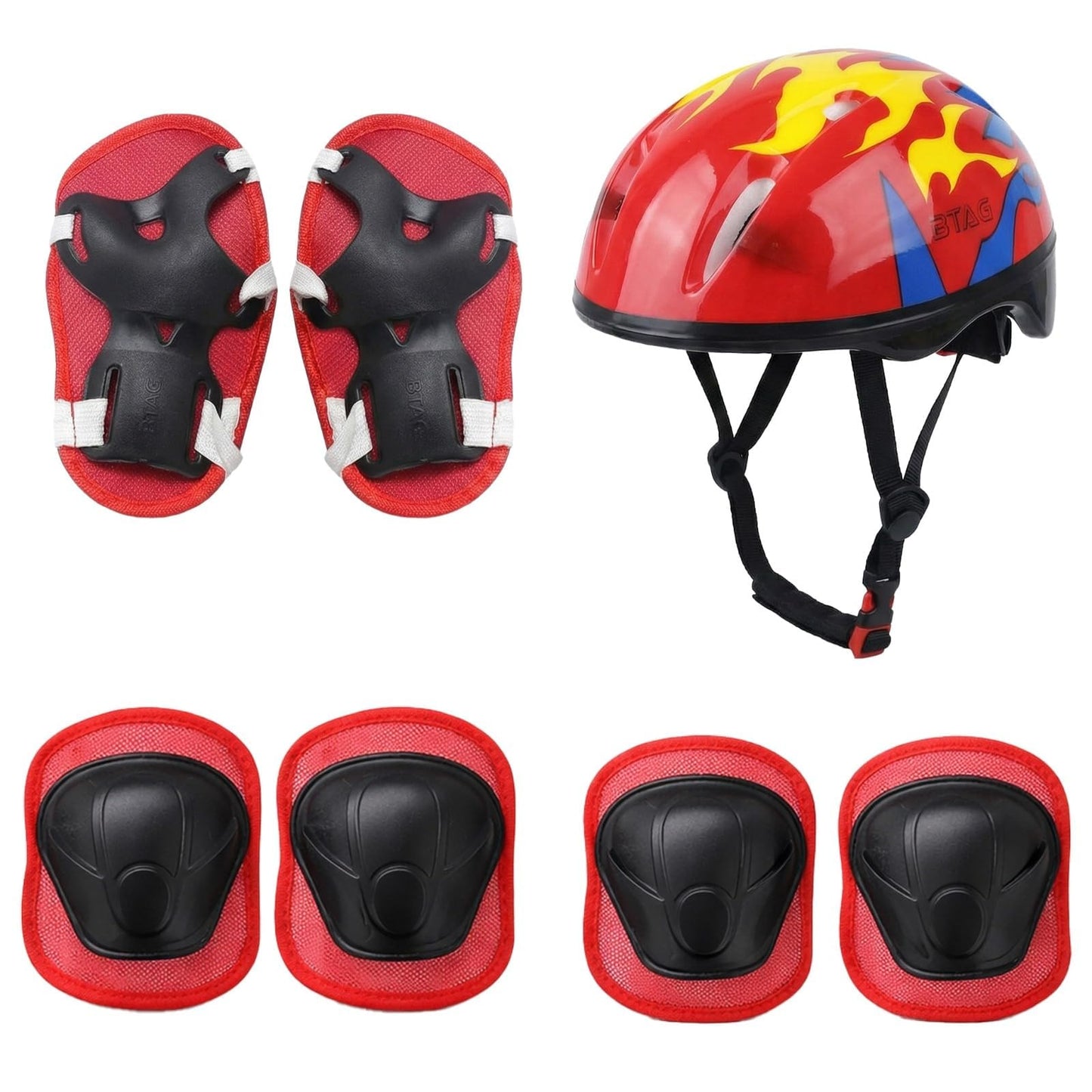 Bimla Traders Kids Safety Gear Set with Helmet | Knee Pads, Elbow Pads & Wrist Guards | Protective Kit for Skating & Cycling
