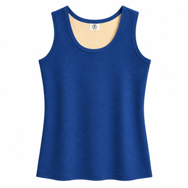 Bimla Traders Women’s Premium Stretchable Fur Thermal Tank Top – Ultra Soft Fleece Lined Cotton Camisole Undershirt for Winter Warmth, Scoop Neck Sleeveless Base Layer Vest