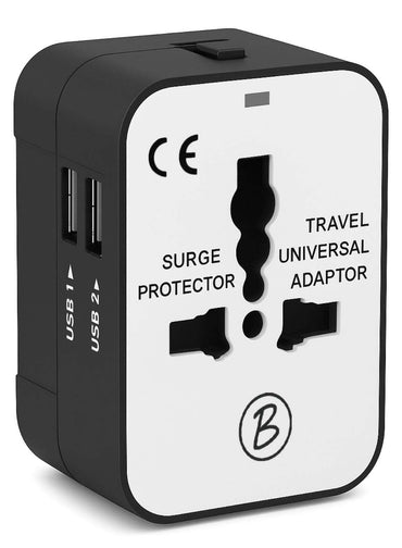 Bimla Traders Universal Travel Adapter All in One Worldwide, Wall Charger with USB Ports with Multi Type Power Outlet (2U - USB 2.1A,100-240) Voltage