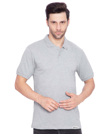 Men's Regular Fit Polo Neck Half Sleeve Solid Basic T-Shirt
