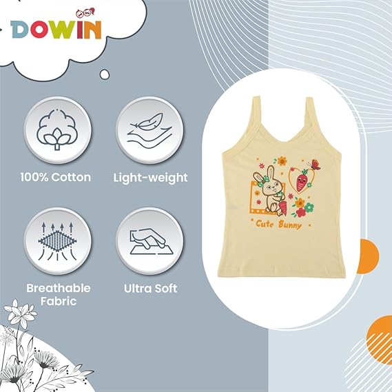 Dowin Girl's Cotton Slip (Pack of 3)