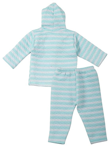 Dowin Thermal Front Open Polyfill Baby Hoddie and Pajami Suit for Winters