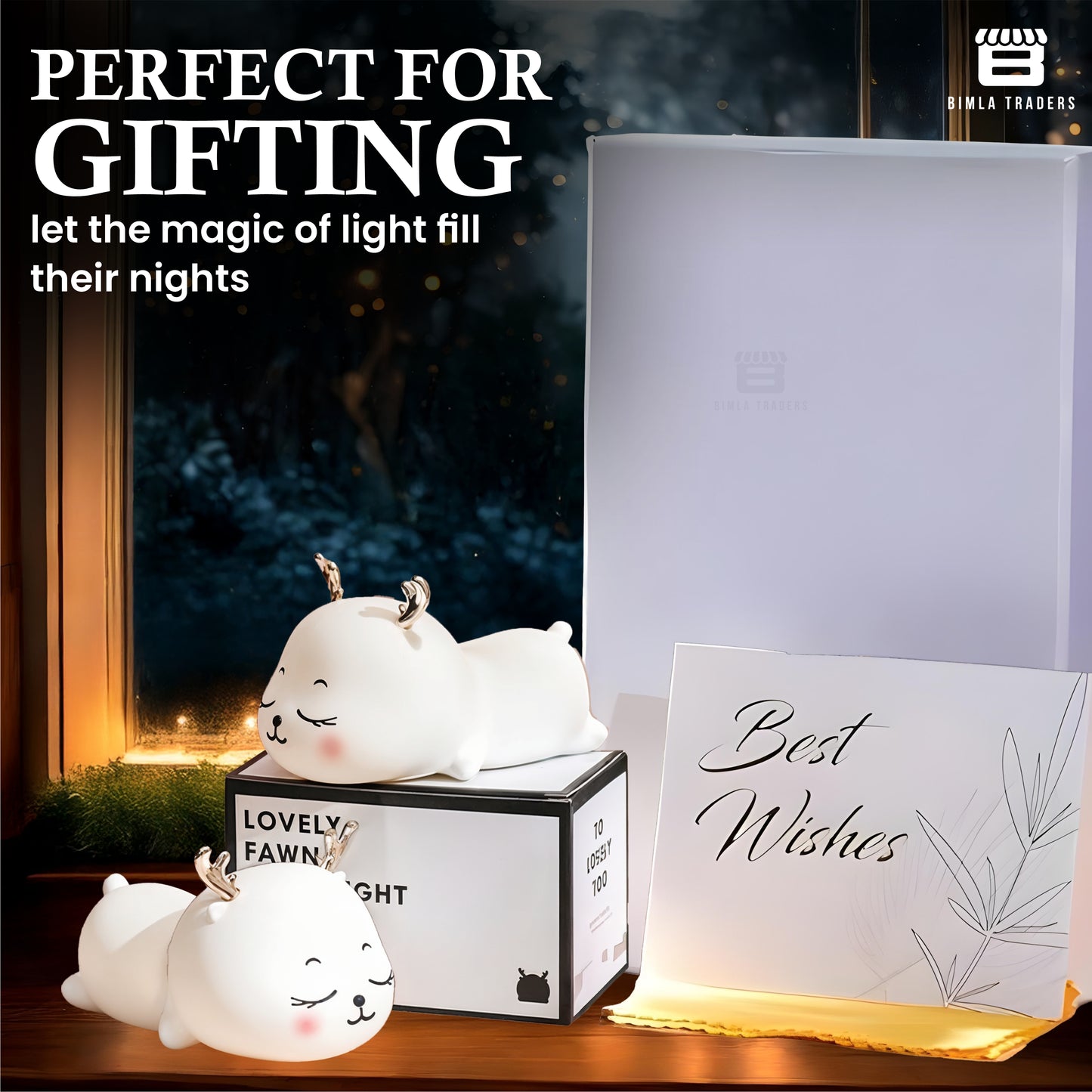 Deer Silicone Lamp for Baby, Boys & Girls Bedroom, Home Decoration