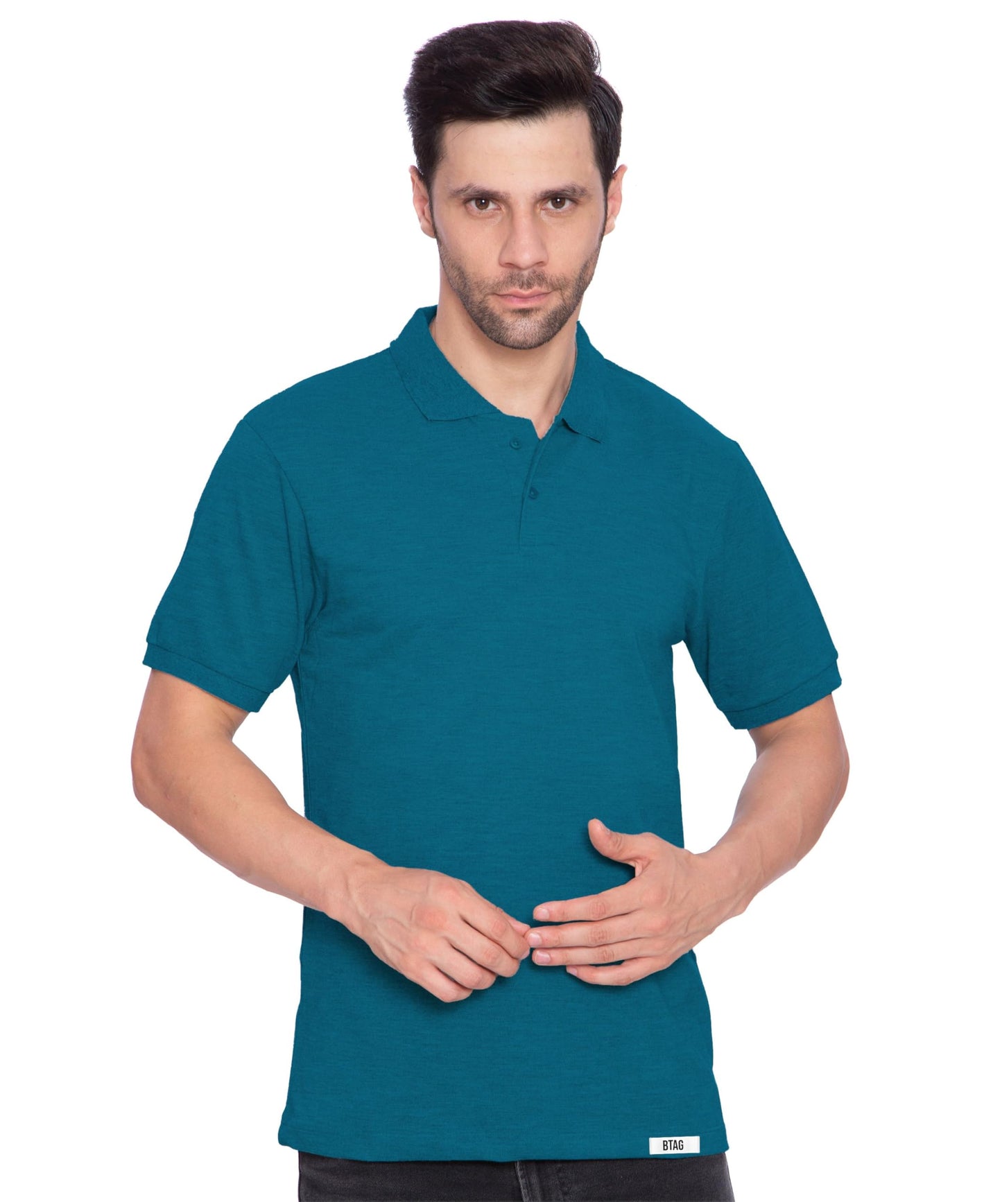Btag Men's Regular Fit Polo Neck Half Sleeve Solid T-Shirt | Pack of 1