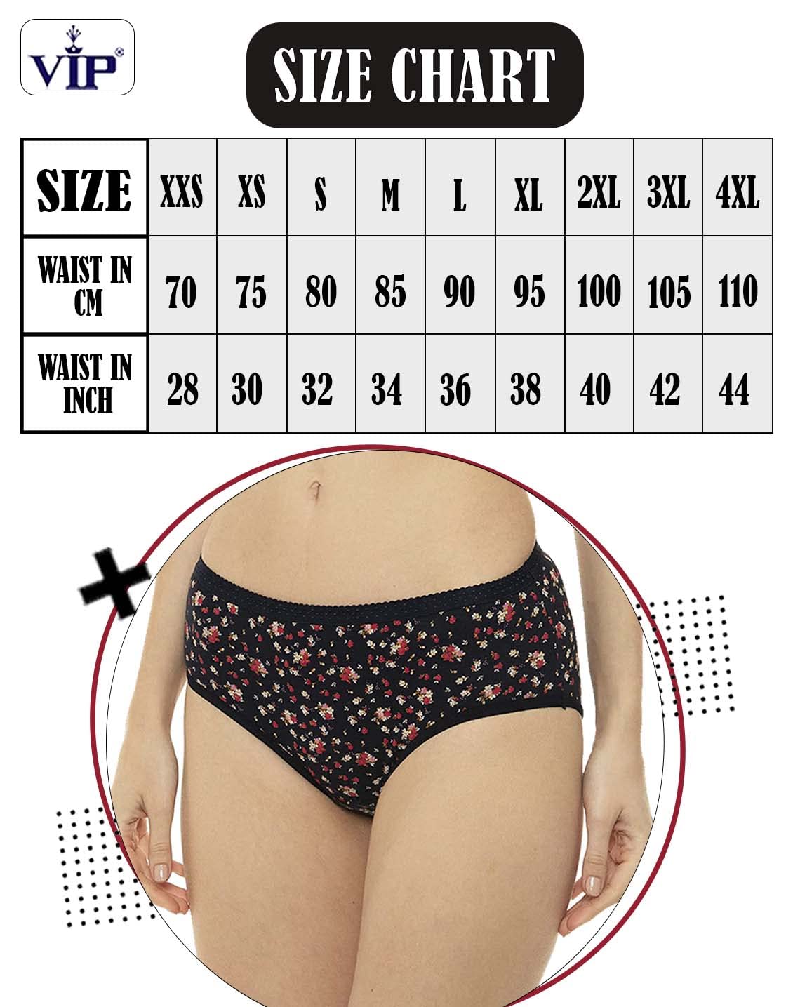 VIP Feelings Passion Women's Cotton Outer Elastic Hipster Panty(Pack of 6)