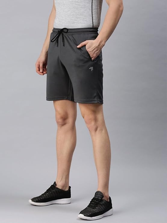 Genx Men’s Gym & Workout Dry Fit Shorts - Sweat-Wicking, Bio-Wash Fabric, Dual Zipper Pockets