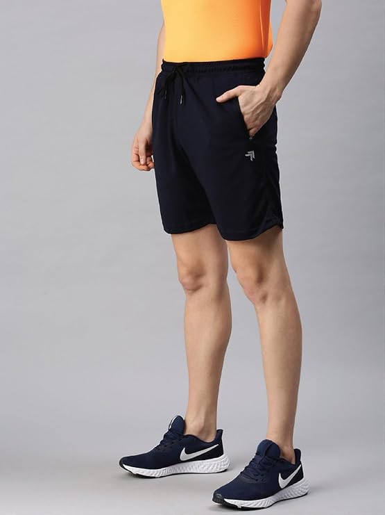 Genx Men’s Gym & Workout Dry Fit Shorts - Sweat-Wicking, Bio-Wash Fabric, Dual Zipper Pockets