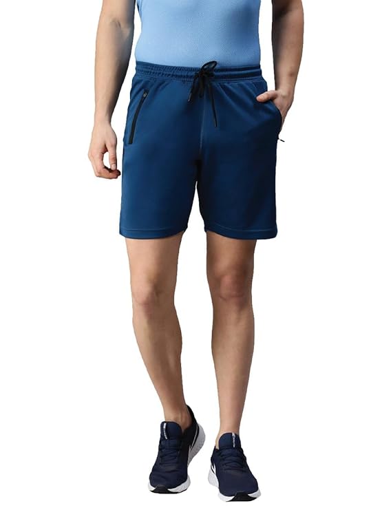 Genx Men’s Gym & Workout Dry Fit Shorts - Sweat-Wicking, Bio-Wash Fabric, Dual Zipper Pockets