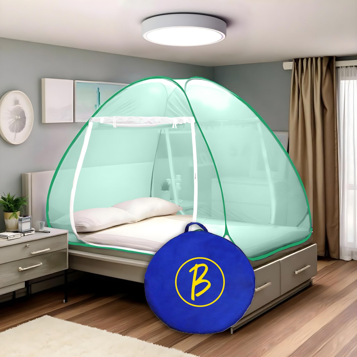 Btag Premium Mosquito NET Mosquito full bed Net | Extra Mosquito Protection | 30GSM Strong Net