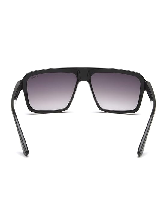 IDEE 100% UV protected sunglasses for men with Black polycarbonate frame | Size - Large with Grey colored lens