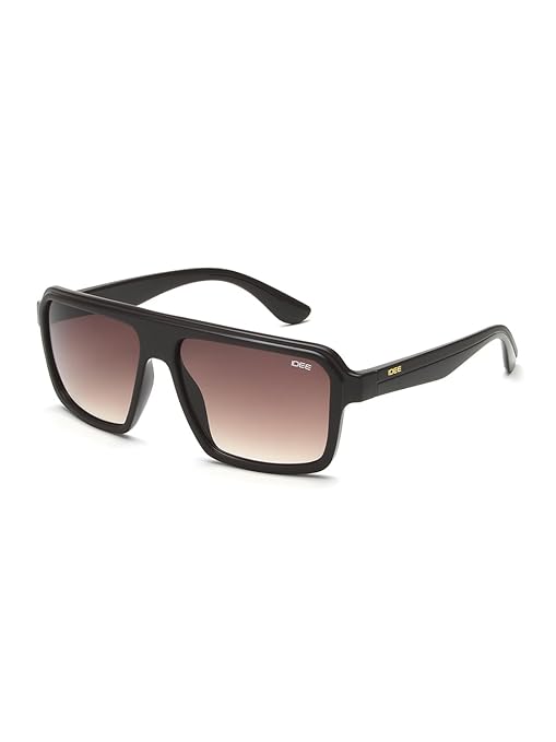 IDEE 100% UV protected sunglasses for men with Brown polycarbonate frame | Size - Large with Brown colored lens