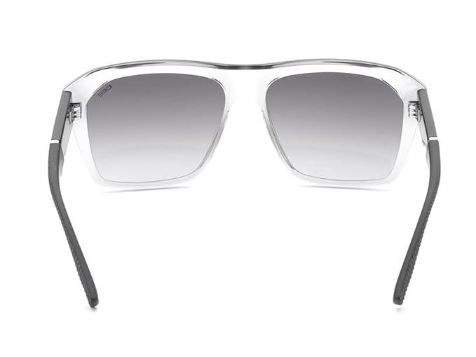 IDEE 100% UV protected sunglasses for Men with Shiny Crystal Grey Polycarbonate frame | Size - Large with Greycolored lens
