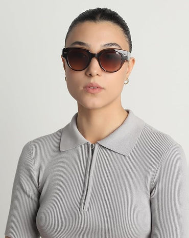 IDEE 100% UV protected sunglasses for women with Brown polycarbonate frame | Size - Small with Brown colored lens