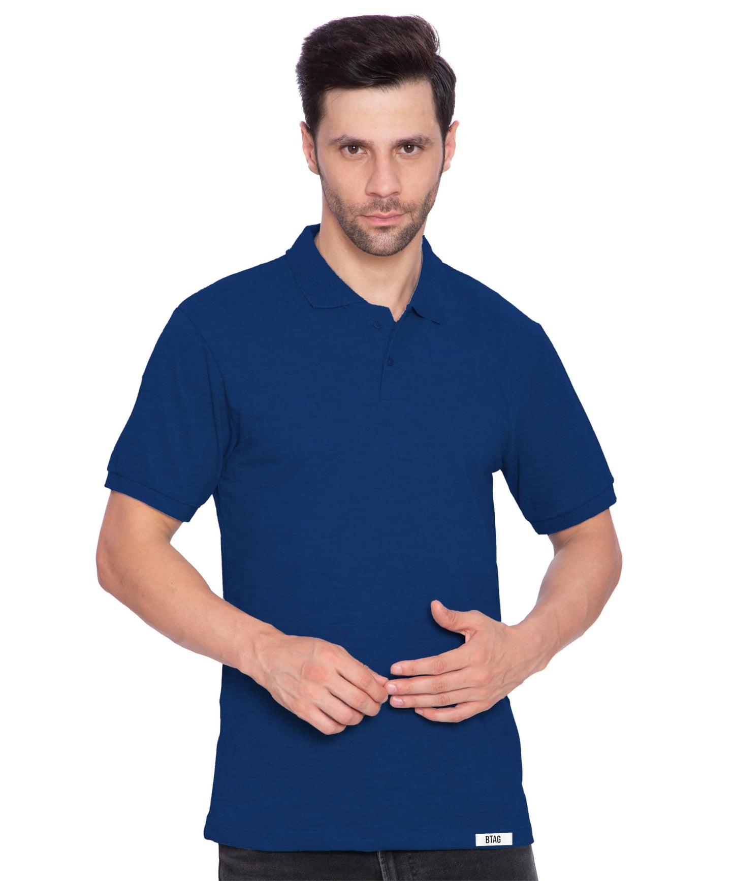 Btag Men's Regular Fit Polo Neck Half Sleeve Solid T-Shirt | Pack of 1