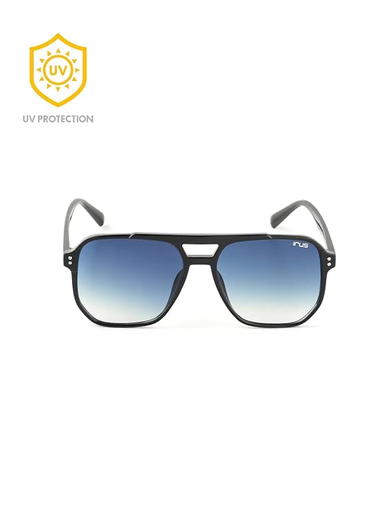 IRUS 100% UV protected sunglasses for Men | Size- Large | Shape- Square | Model- IRS1107C3SG (Black)