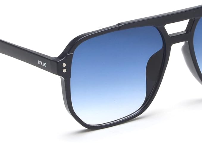 IRUS 100% UV protected sunglasses for Men | Size- Large | Shape- Square | Model- IRS1107C3SG (Black)