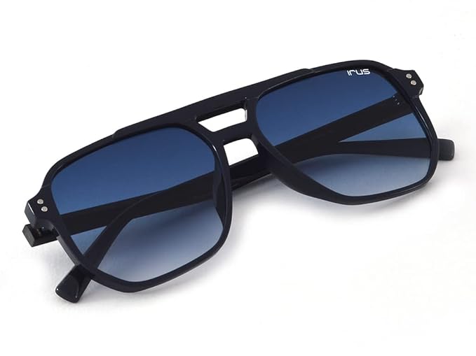 IRUS 100% UV protected sunglasses for Men | Size- Large | Shape- Square | Model- IRS1107C3SG (Black)