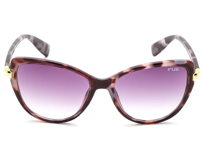 IRUS 100% UV protected sunglasses for Women | Size- Medium | Shape- Cat Eye | Model- IRS1206C4SG (Purple)