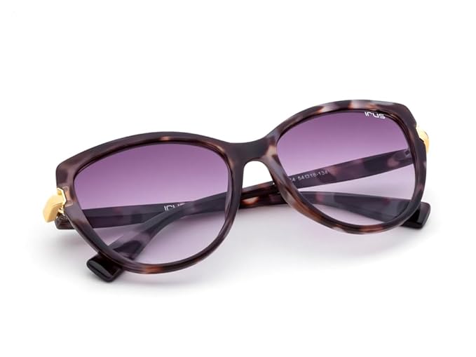 IRUS 100% UV protected sunglasses for Women | Size- Medium | Shape- Cat Eye | Model- IRS1206C4SG (Purple)