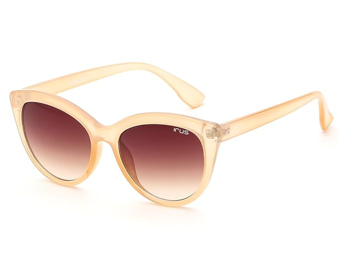 IRUS Uv Protected Sunglasses For Women | Size- Medium | Shape- Cat Eye | Model- Irs1207C4Sg, Beige