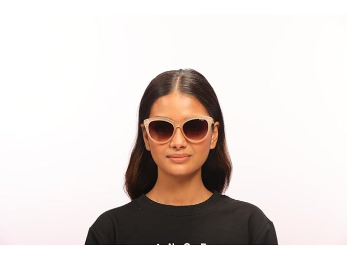 IRUS Uv Protected Sunglasses For Women | Size- Medium | Shape- Cat Eye | Model- Irs1207C4Sg, Beige