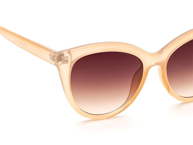 IRUS Uv Protected Sunglasses For Women | Size- Medium | Shape- Cat Eye | Model- Irs1207C4Sg, Beige
