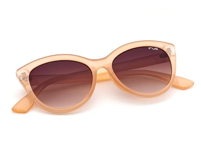 IRUS Uv Protected Sunglasses For Women | Size- Medium | Shape- Cat Eye | Model- Irs1207C4Sg, Beige