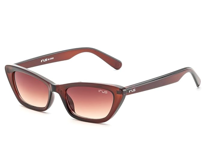 IRUS Uv Protected Sunglasses For Women | Size- Medium | Shape- Cat Eye | Model- Irs1210C2Sg, Brown