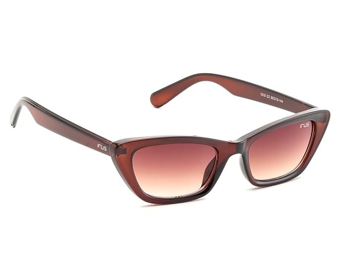 IRUS Uv Protected Sunglasses For Women | Size- Medium | Shape- Cat Eye | Model- Irs1210C2Sg, Brown