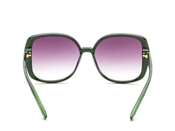 IRUS 100% UV protected sunglasses for Women | Size- Large | Shape- Square | Model- IRS1213C4SG (Green)