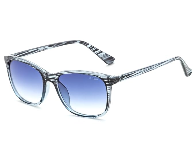 IRUS Uv Protected Sunglasses For Unisex | Size- Medium | Shape- Square | Model- Irs1215C4Sg, Blue