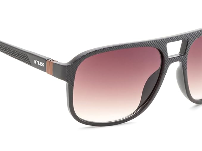 IRUS Uv Protected Sunglasses For Men | Size- Large | Shape- Square | Model- Irs1223C2Sg, Brown