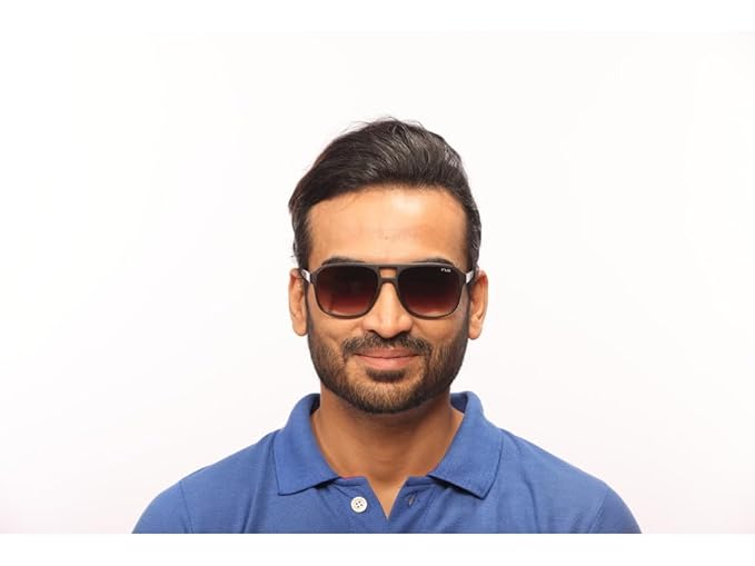 IRUS Uv Protected Sunglasses For Men | Size- Large | Shape- Square | Model- Irs1223C2Sg, Brown