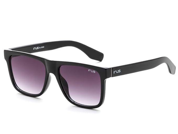 IRUS Uv Protected Sunglasses For Men | Size- Medium | Shape- Square | Model- Irs1225C1Sg, Black