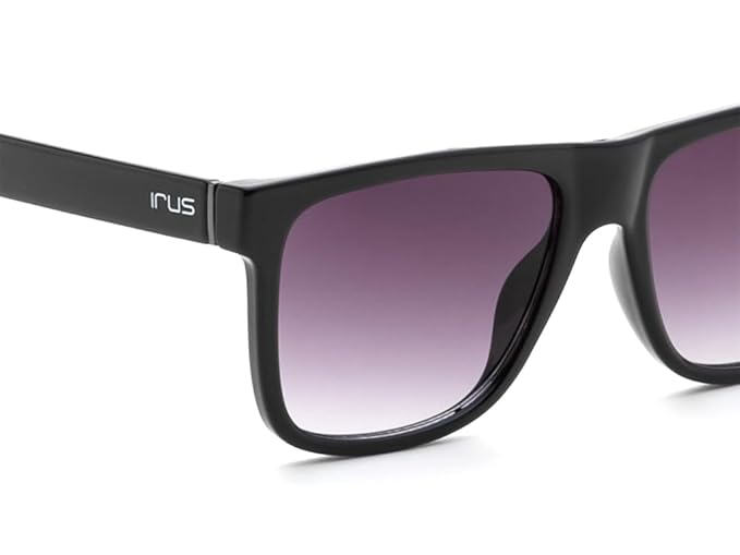 IRUS Uv Protected Sunglasses For Men | Size- Medium | Shape- Square | Model- Irs1225C1Sg, Black
