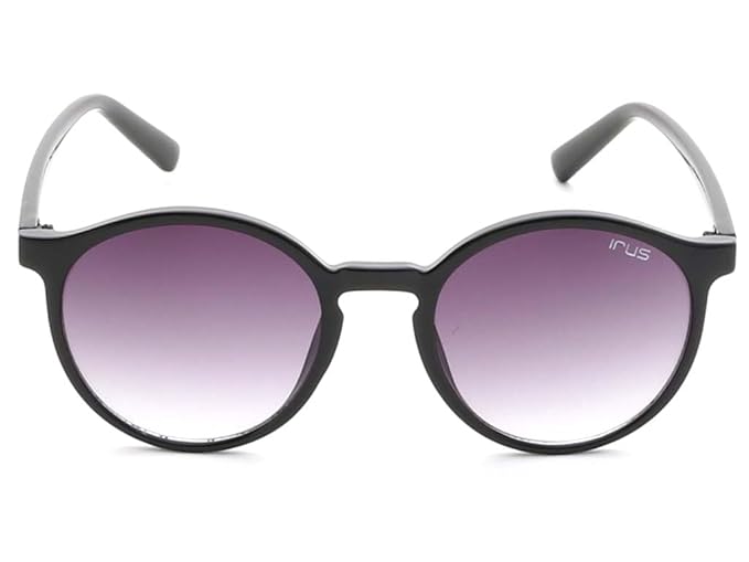IRUS 100% UV protected sunglasses for Men | Size- Small | Shape- Round | Model- IRS1226C1SG (Black)