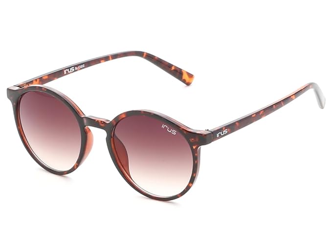 IRUS Uv Protected Sunglasses For Men | Size- Small | Shape- Round | Model- Irs1226C2Sg, Brown