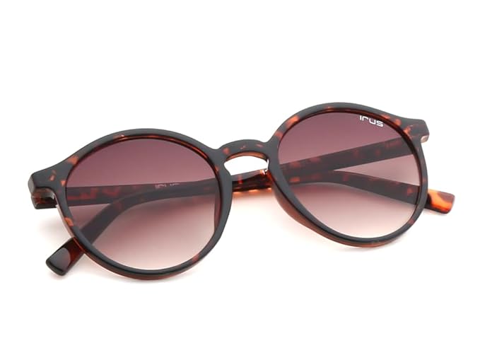 IRUS Uv Protected Sunglasses For Men | Size- Small | Shape- Round | Model- Irs1226C2Sg, Brown