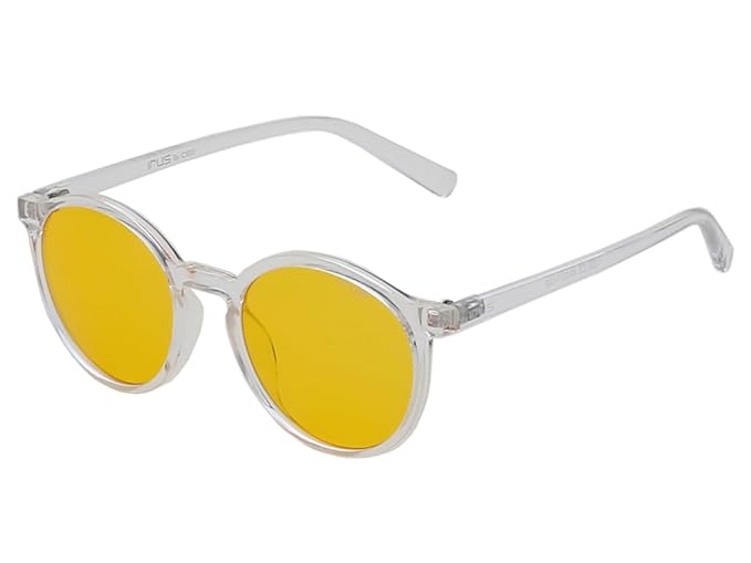IRUS 100% UV protected sunglasses for Men | Size- Small | Shape- Round | Model- IRS1226C3SG (Clear)