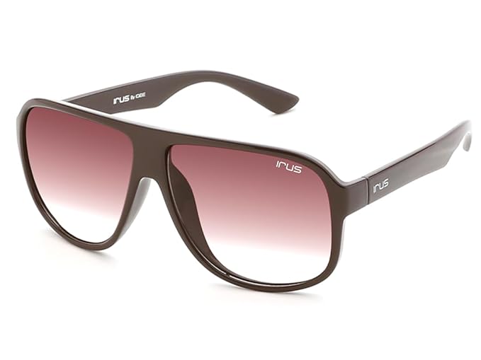 IRUS Uv Protected Sunglasses For Men | Size- Large | Shape- Square | Model- Irs1228C2Sg, Brown