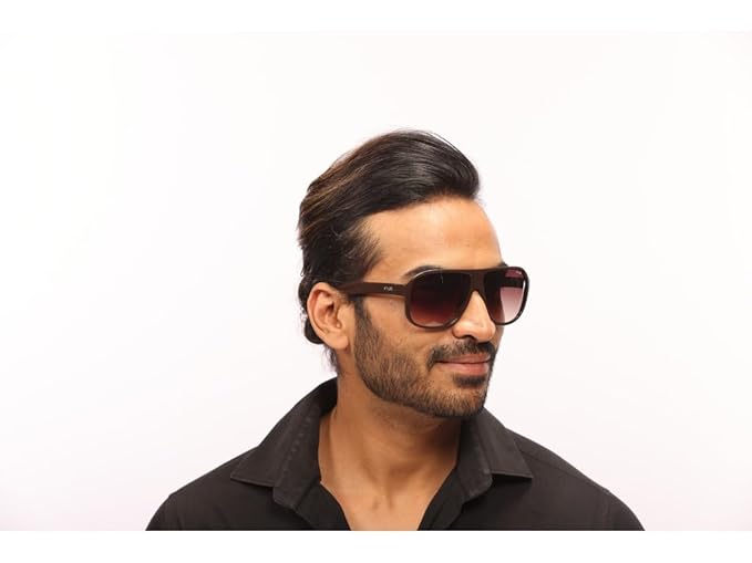 IRUS Uv Protected Sunglasses For Men | Size- Large | Shape- Square | Model- Irs1228C2Sg, Brown