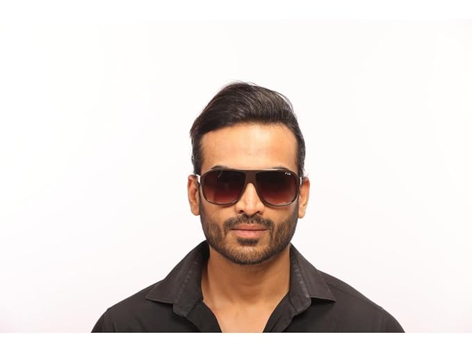 IRUS Uv Protected Sunglasses For Men | Size- Large | Shape- Square | Model- Irs1228C2Sg, Brown