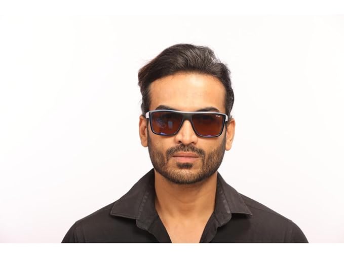 IRUS 100% Uv Protected Sunglasses For Men|Size- Large|Shape- Square|Model- Irs1229C2Sg, Black
