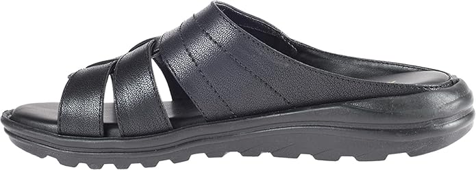 Khadim's Men Synthetic Solid Black Sandal