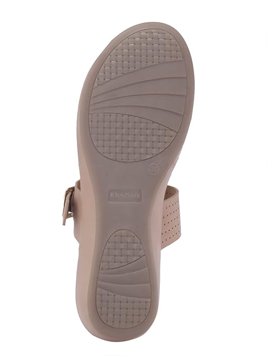 Khadim's Women Beige Wedges Sandal