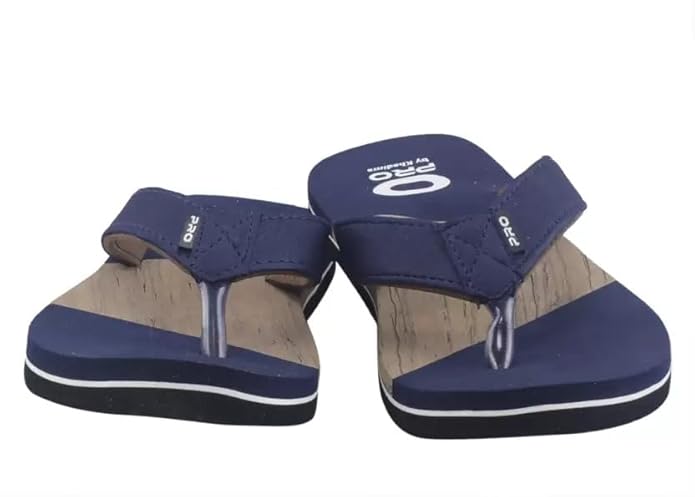 Khadim's Synthetic EVA Sole Navy Solid Slippers For Men